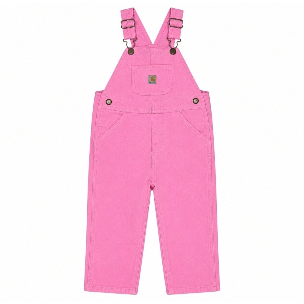 Carhartt Pink Bib Overalls Canvas Bibs Adjustable Straps Toddler Girls Size 2T